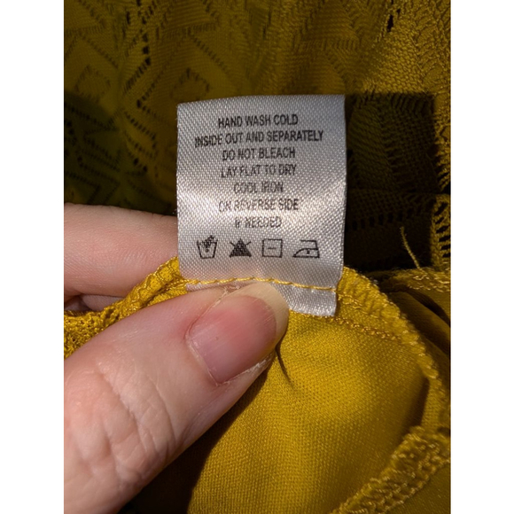 Tacera Yellow Sleeveless Lace Shift Dress S, Women's - Picture 3 of 6